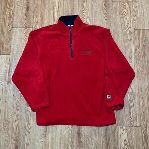Vintage‎ Y2K FILA Full Zip Embroidered Red Fleece